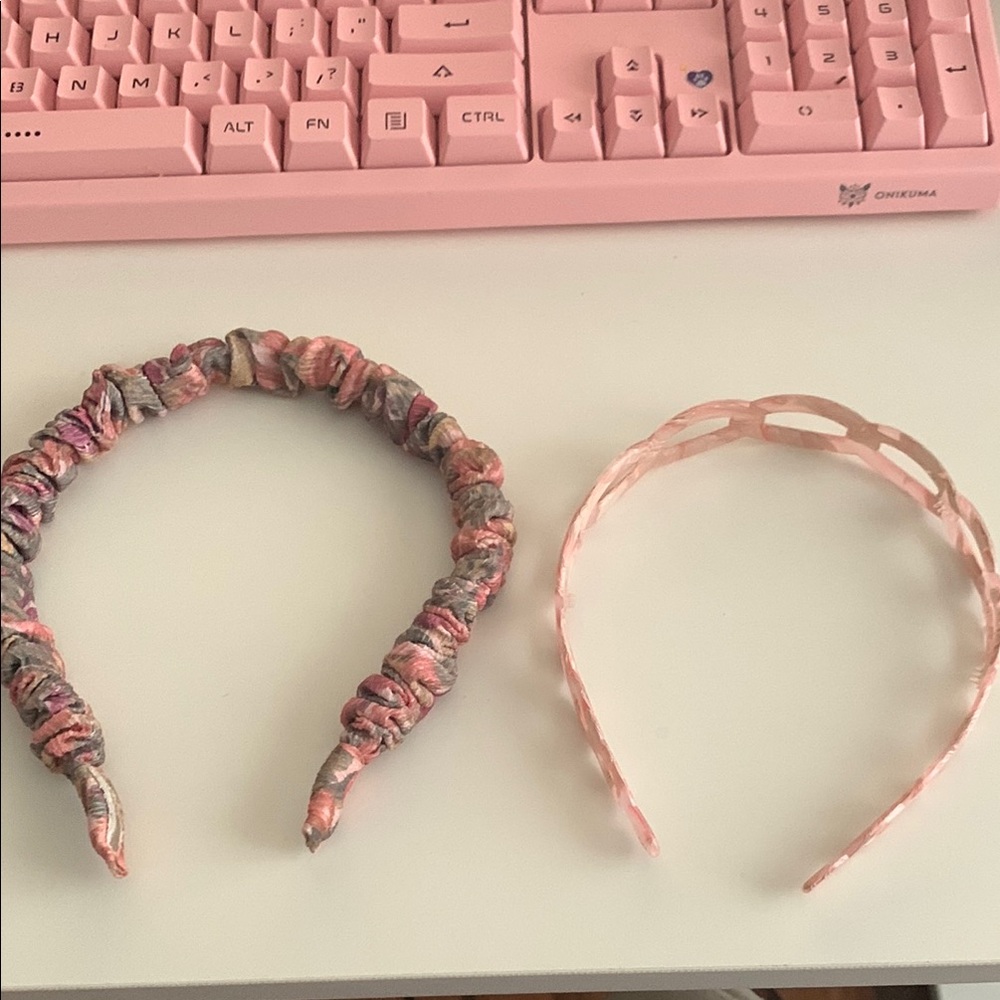 Chic Pink and Gray Headbands Set